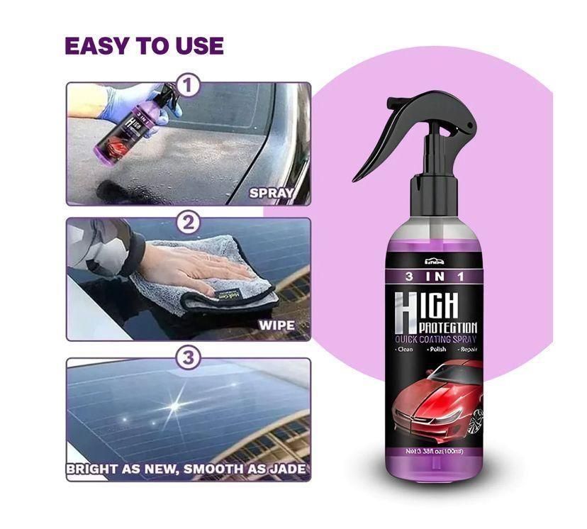 BUY 1 GET 1 FREE 3 in 1 High Protection Quick Car Ceramic Coating Spray - Car Wax Polish Spray (081))